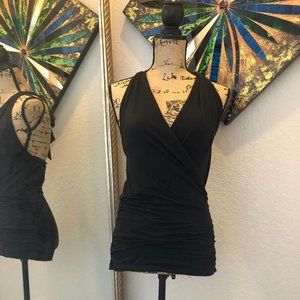 Black V-neck Halter Top